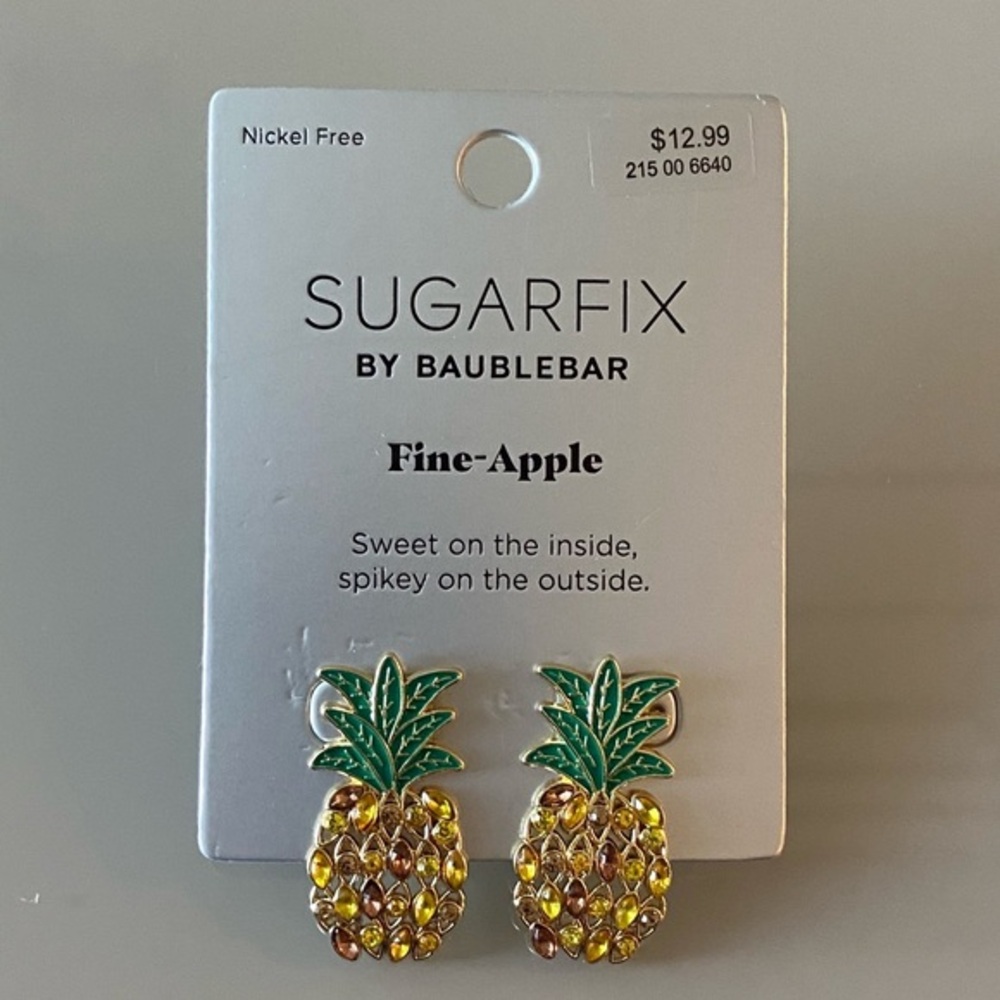 NWT BaubleBar SugarFix Fine-Apple earrings